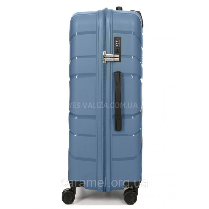Валіза середня М поліпропілен синя 65х43х25см/63л/3.1кг/Worldline 288, фото 4