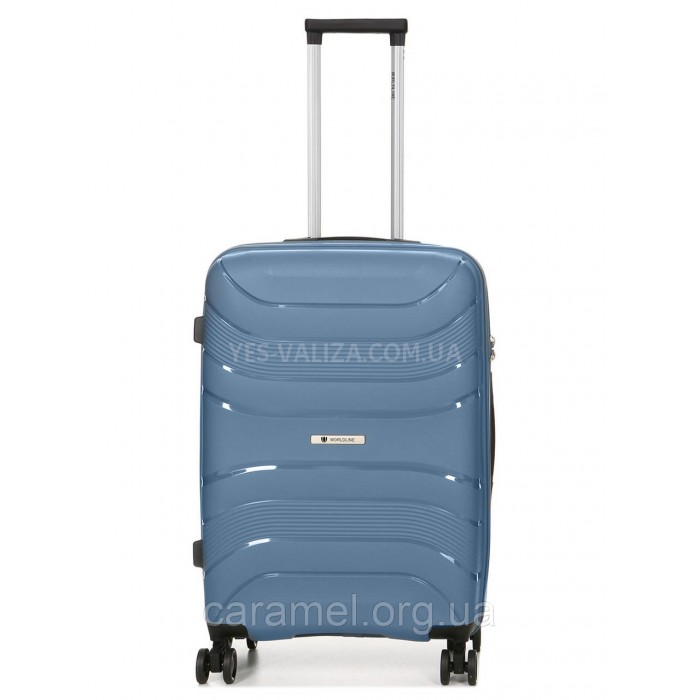Валіза середня М поліпропілен синя 65х43х25см/63л/3.1кг/Worldline 288, фото 1