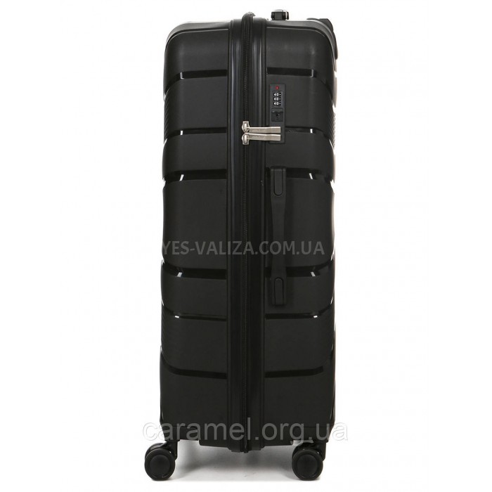 Валіза велика L поліпропілен чорна 74х49х29см/95л/3.9кг/Worldline 288, фото 4