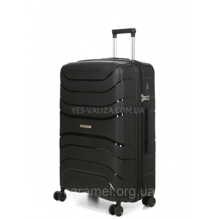 Валіза велика L поліпропілен чорна 74х49х29см/95л/3.9кг/Worldline 288, фото 1