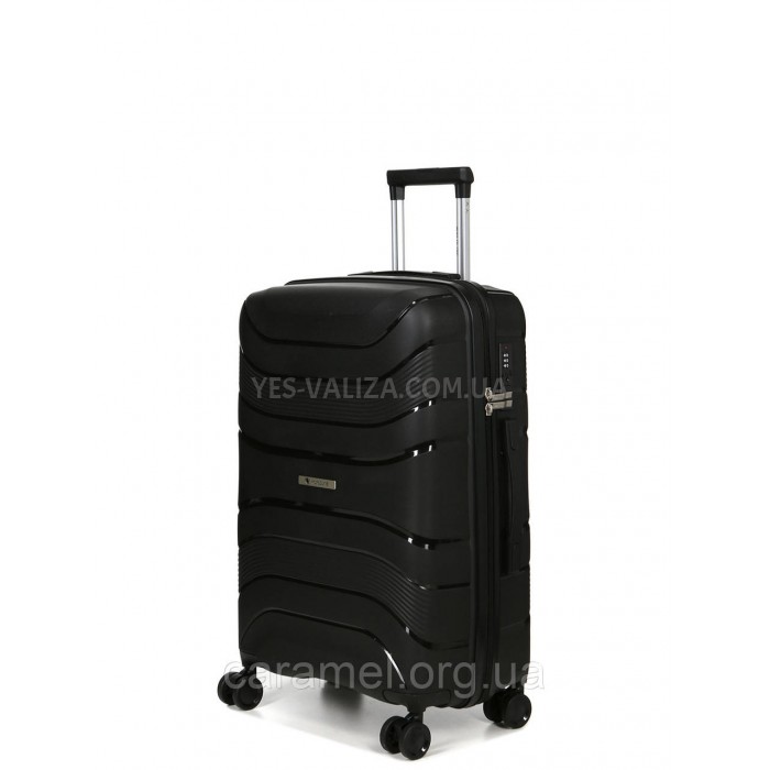 Чемодан средний М полипропилен чёрный 65х43х25/63л/3.1кг/Worldline 288, фото 2