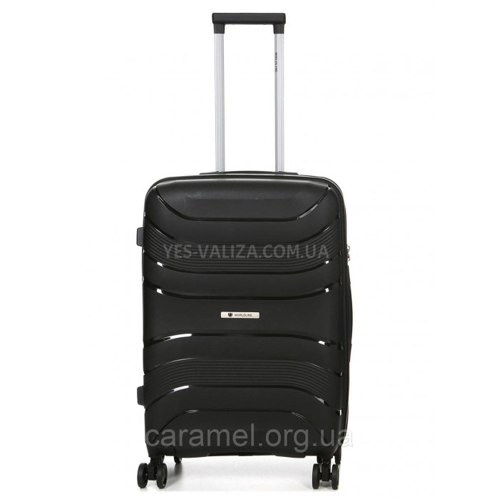 Чемодан средний М полипропилен чёрный 65х43х25/63л/3.1кг/Worldline 288, фото 1