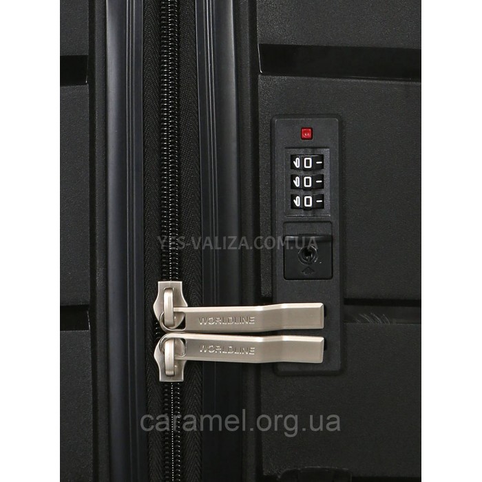 Чемодан малый S полипропилен чёрный 54x38x22см/40л/2.6кг/Worldline 288, фото 8