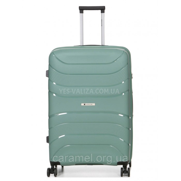 Валіза велика L поліпропілен зелена 74х49х29см/95л/3.9кг/Worldline 288, фото 2