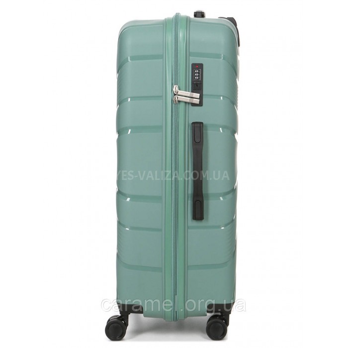 Чемодан большой L полипропилен зелёный 74х49х29/95л/3.9кг/Worldline288, фото 4