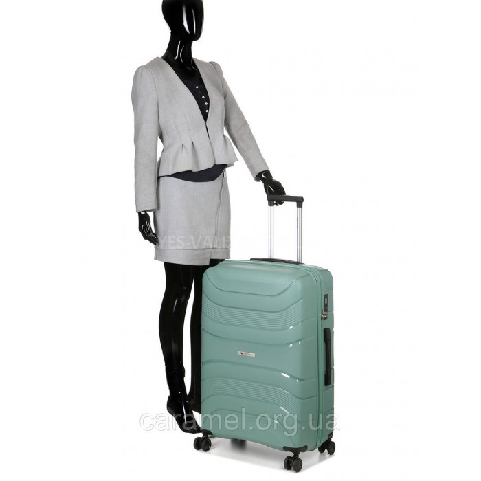Чемодан большой L полипропилен зелёный 74х49х29/95л/3.9кг/Worldline288, фото 10