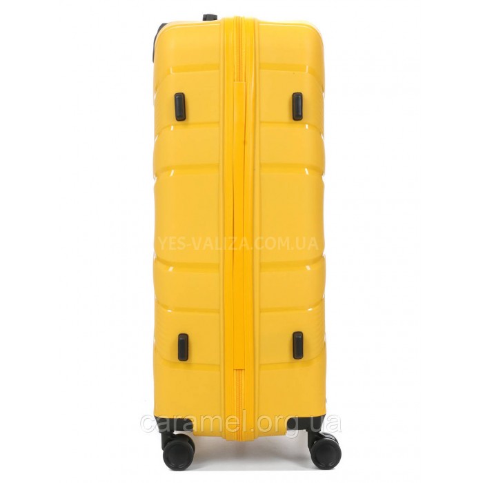 Чемодан большой L полипропилен жёлтый 74х49х29/95л/3.9кг/Worldline 288, фото 5