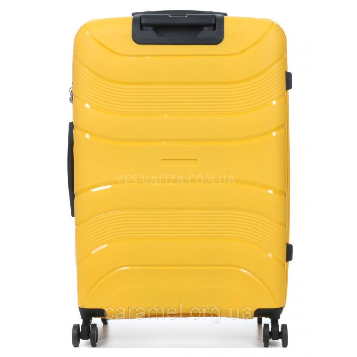 Чемодан большой L полипропилен жёлтый 74х49х29/95л/3.9кг/Worldline 288, фото 3