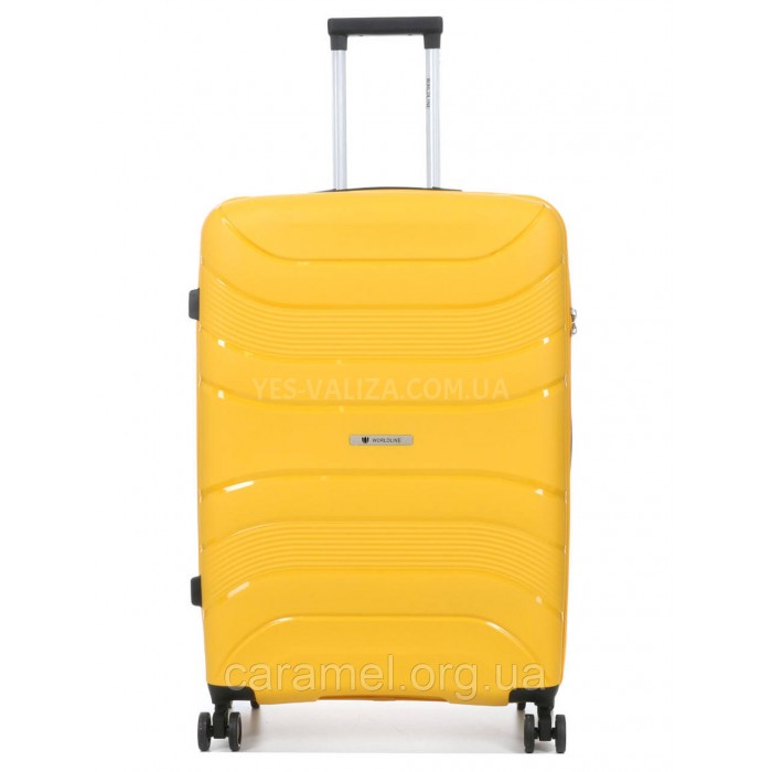 Валіза велика L поліпропілен жовта 74х49х29см/95л/3.9кг/Worldline 288, фото 2