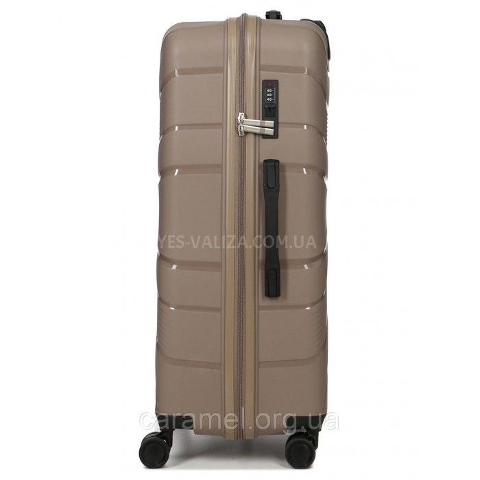 Чемодан большой L полипропилен беж 74х49х29см/95л/3.9кг/Worldline 288, фото 4