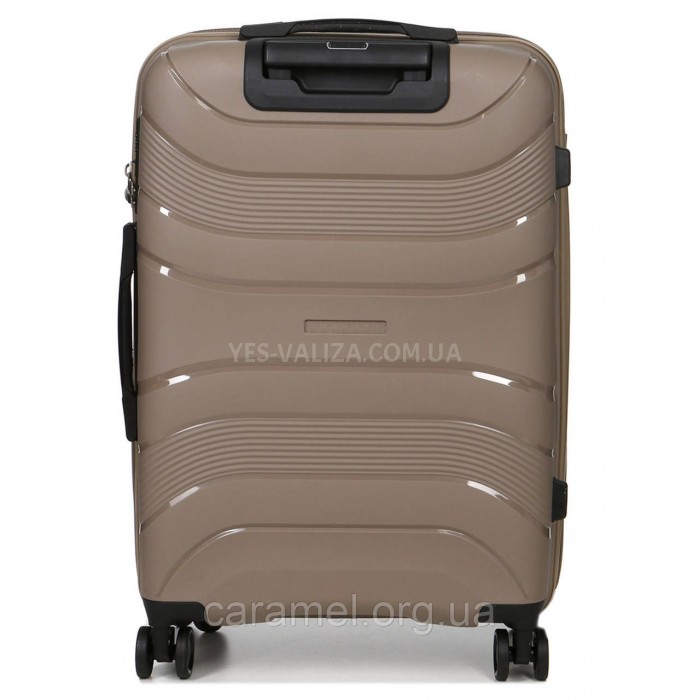 Валіза середня М поліпропілен беж 65х43х25см/63л/3.1кг/Worldline 288, фото 3