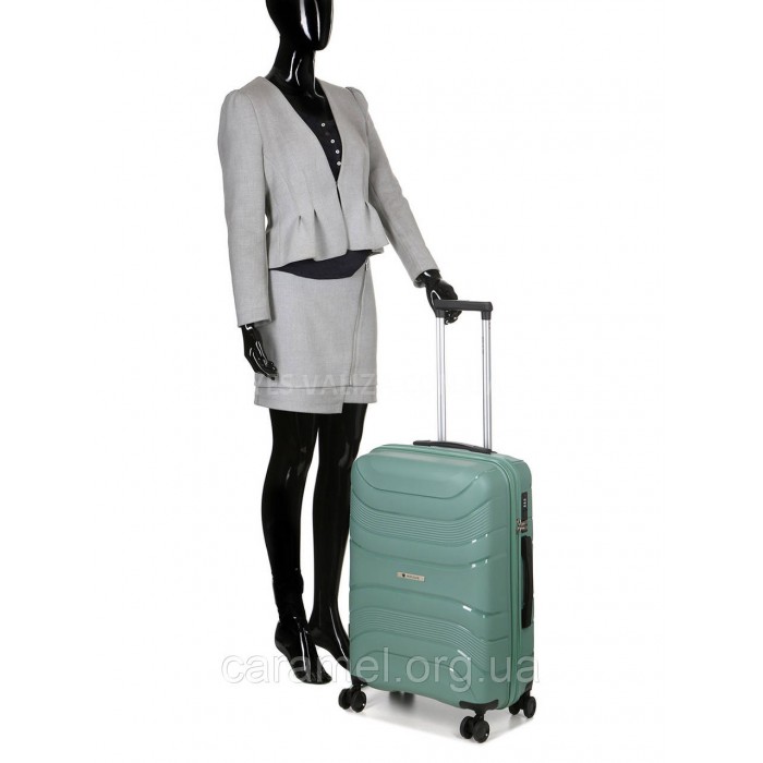 Валіза середня М поліпропілен зелена 65х43х25см/63л/3.1кг/Worldline288, фото 10