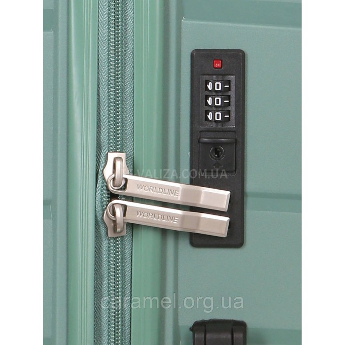 Валіза середня М поліпропілен зелена 65х43х25см/63л/3.1кг/Worldline288, фото 8