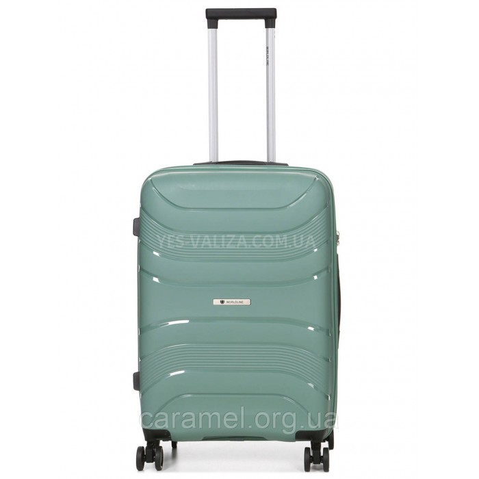 Валіза середня М поліпропілен зелена 65х43х25см/63л/3.1кг/Worldline288, фото 1