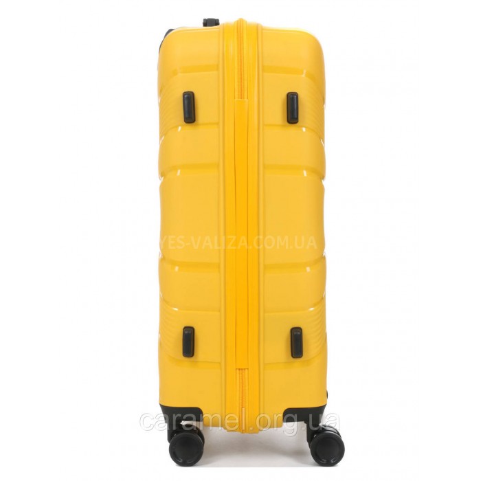 Чемодан средний М полипропилен жёлтый 65х43х25/63л/3.1кг/Worldline 288, фото 5
