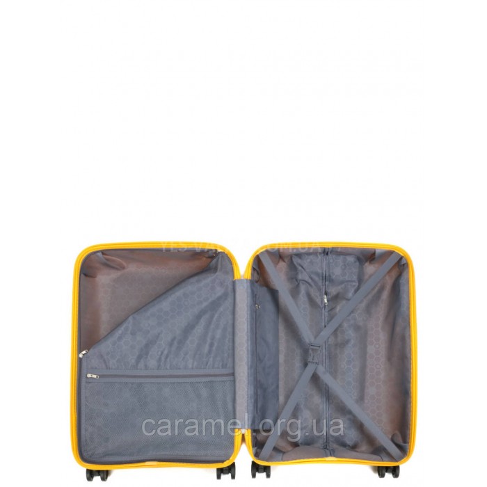 Валіза середня М поліпропілен жовта 65х43х25см/63л/3.1кг/Worldline 288, фото 9