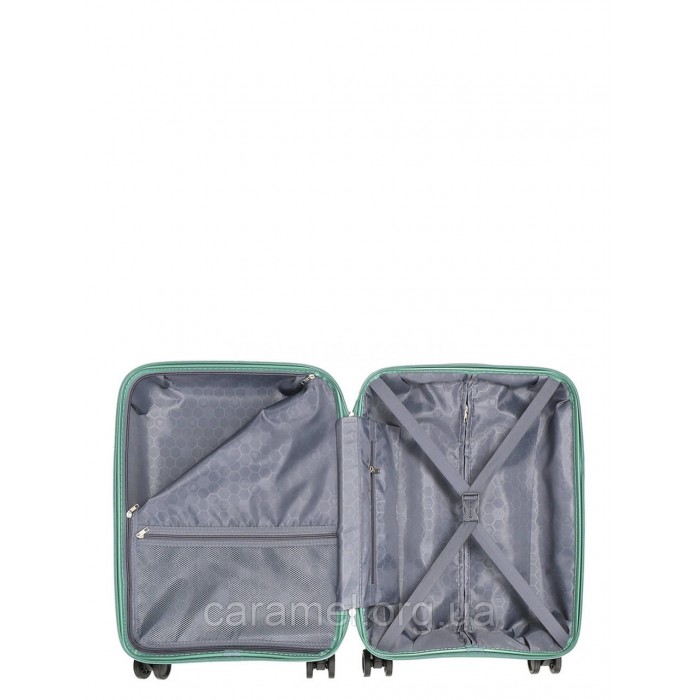 Валіза мала S поліпропілен зелена 54x38x22см/40л/2.6кг/Worldline 288, фото 9