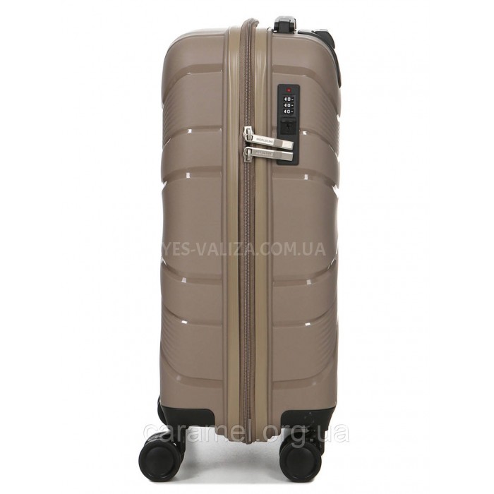 Чемодан малый S полипропилен бежевый 54x38x22/40л/2.6кг/Worldline 288, фото 4