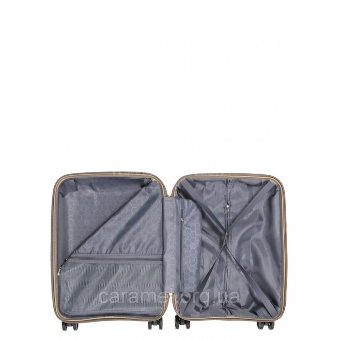 Валіза мала S поліпропілен бежева 54x38x22см/40л/2.6кг/Worldline 288, фото 9