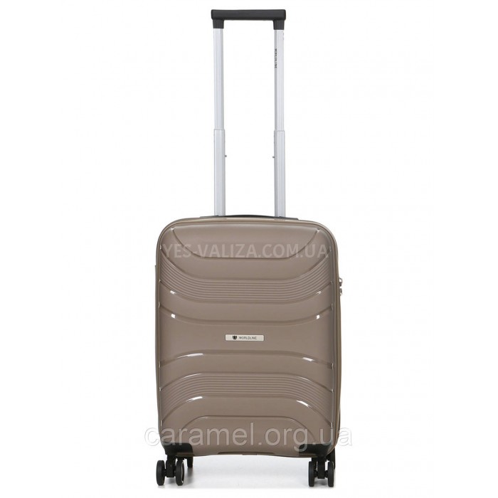 Чемодан малый S полипропилен бежевый 54x38x22/40л/2.6кг/Worldline 288, фото 1