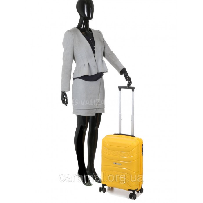 Чемодан малый S полипропилен жёлтый 54x38x22см/40л/2.6кг/Worldline 288, фото 10