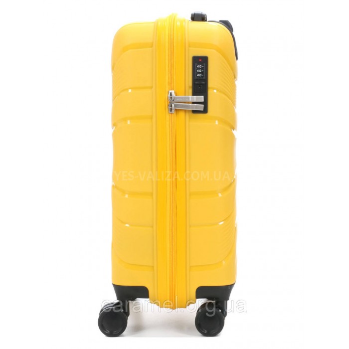 Валіза мала S поліпропілен жовта 54x38x22см/40л/2.6кг/Worldline 288, фото 4