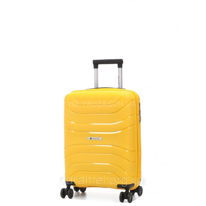 Валіза мала S поліпропілен жовта 54x38x22см/40л/2.6кг/Worldline 288, фото 2