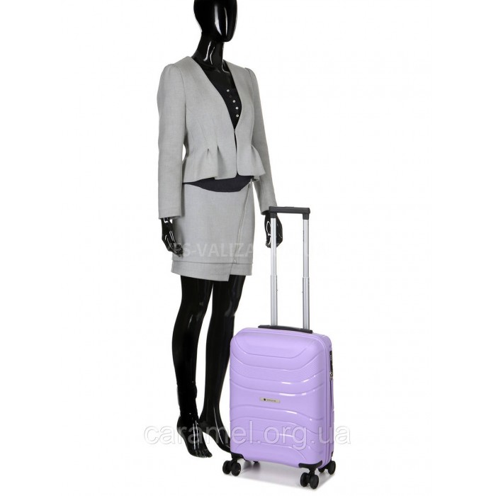 Валіза мала S поліпропілен лаванда 54x38x22см/40л/2.6кг/Worldline 288, фото 10
