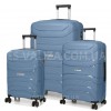 Набор чемоданов Франция (L M S-3шт) полипропилен синий/Worldline 288, фото 11