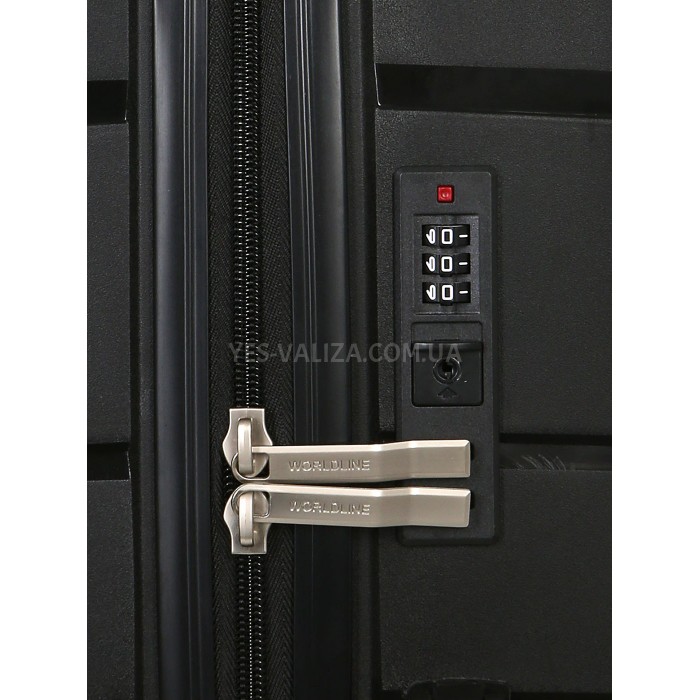 Набор чемоданов Франция (L M S-3шт) полипропилен чёрный/Worldline 288, фото 9
