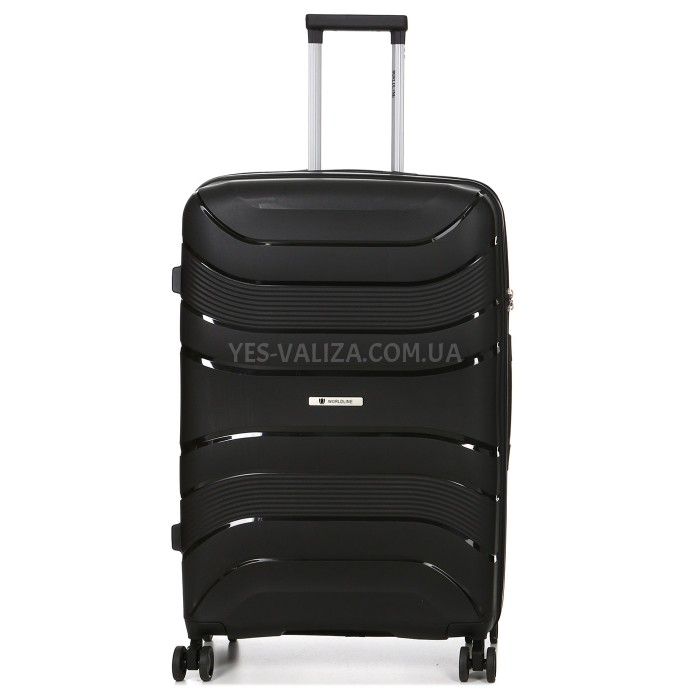 Набор чемоданов Франция (L M S-3шт) полипропилен чёрный/Worldline 288, фото 2