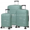 Набір валіз Франція (L M S-3шт) поліпропілен зелена/Worldline 288, фото 11
