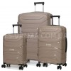 Набор чемоданов Франция (L M S-3шт) полипропилен бежевый/Worldline 288, фото 11
