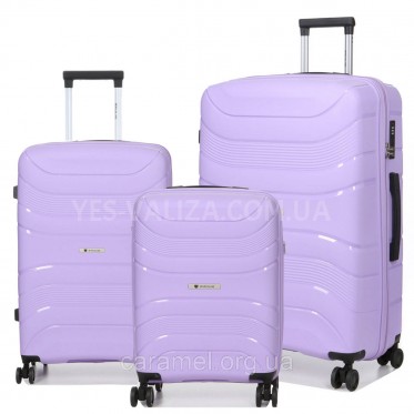 Набор чемоданов Франция (L M S-3шт) полипропилен лаванда/Worldline 288