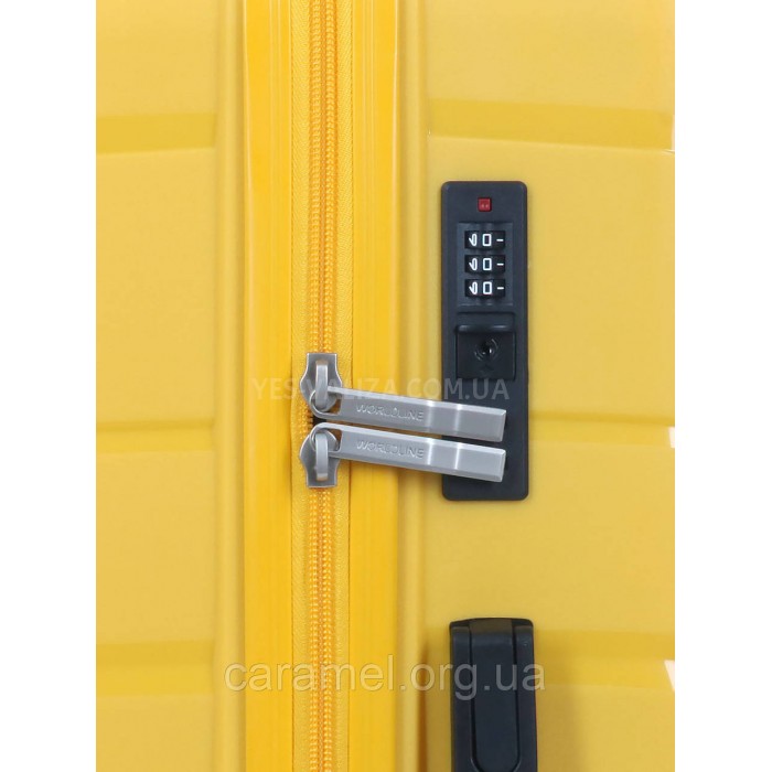 Набір валіз Франція (L M S-3шт) поліпропілен жовта/Worldline 288, фото 8