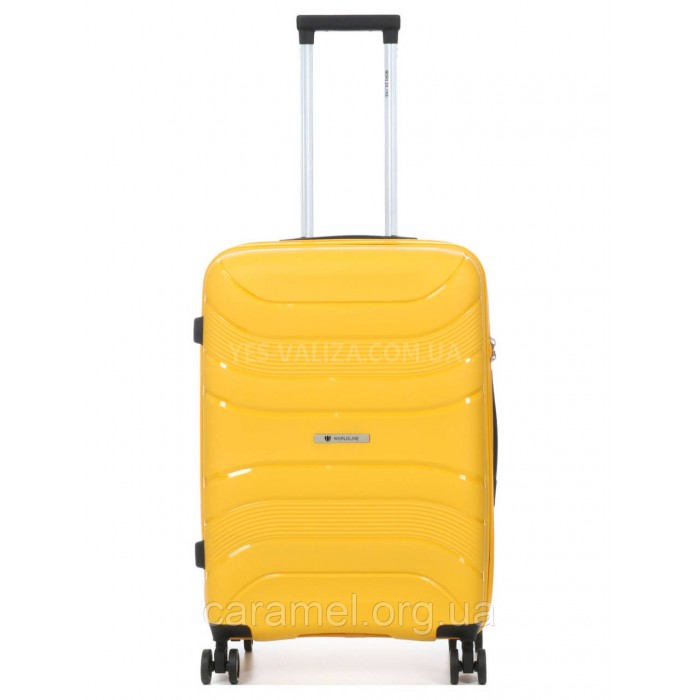 Набор чемоданов Франция (L M S-3шт) полипропилен жёлтый/Worldline 288, фото 2
