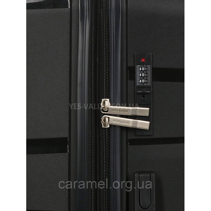 Набор чемоданов Франция (L M S-3шт) полипропилен чёрный/Worldline 289, фото 10