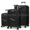 Набір валіз Франція (L M S-3шт) поліпропілен чорний Worldline 289, фото 11