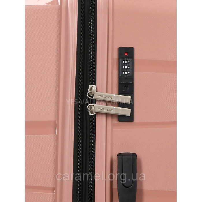 Набор чемоданов Франция (L M S-3шт) полипропилен пудра/Worldline 289, фото 8