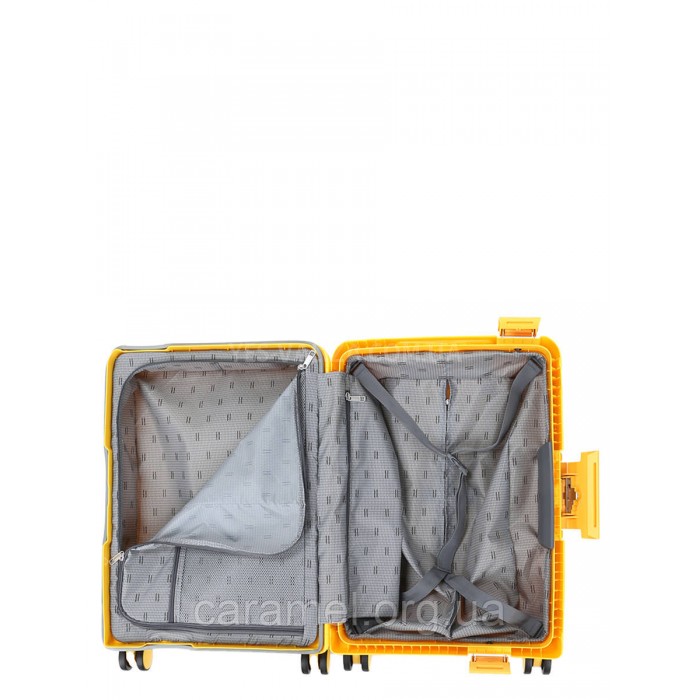Чемодан малый S полипропилен жёлтый 55х36х21см/33л/3.45кг/Airtex 645, фото 9