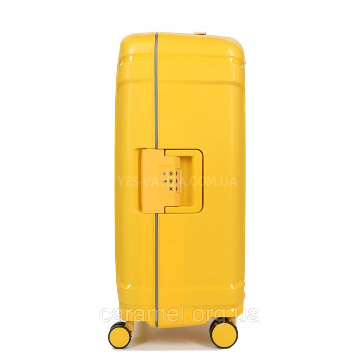 Валіза середня M поліпропілен жовта 68х47х27см/76л/4.6кг/Airtex 645, фото 5