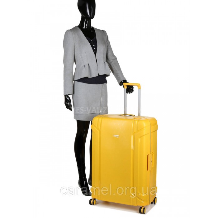 Чемодан большой L полипропилен жёлтый 78х53х31см/101л/5.9кг/Airtex 645, фото 10