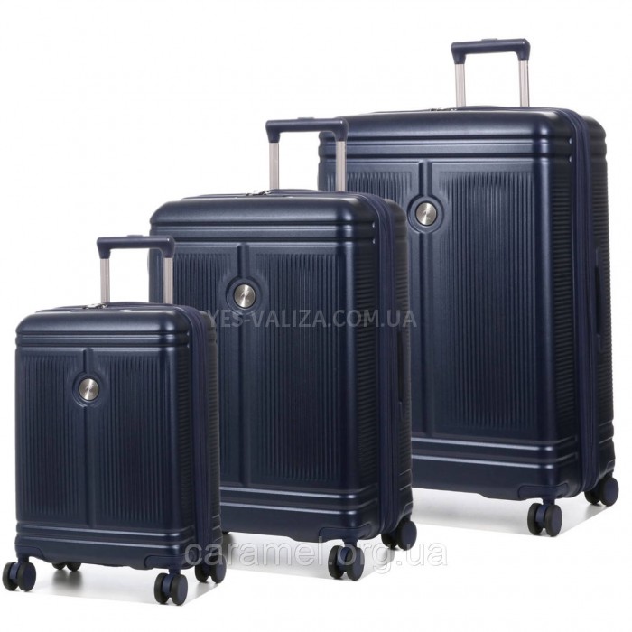 Набор чемоданов Франция (L M S-3шт) поликарбонат синий/Airtex 649, фото 1