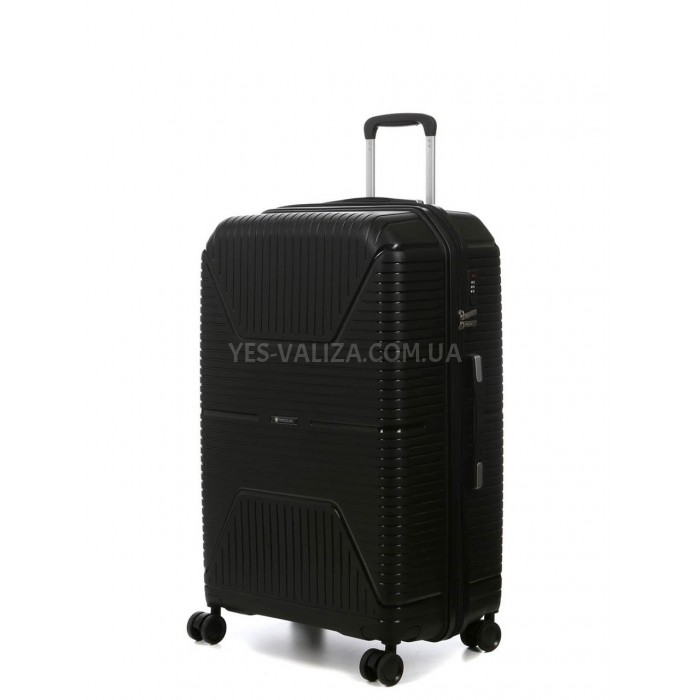 Валіза велика L поліпропілен чорна 75х49х30см/96л/4.1кг/Worldline 291, фото 1