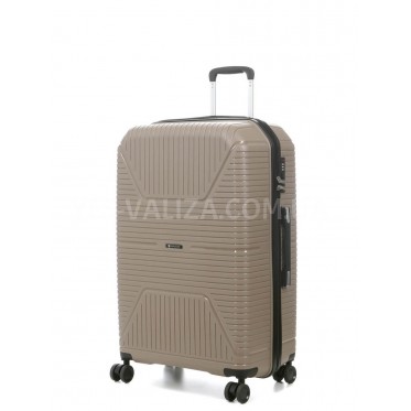 Валіза велика L поліпропілен бежева 75х49х30см/96л/4.1кг/Worldline 291