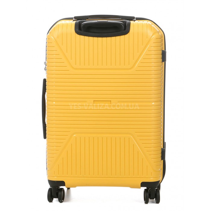 Валіза середня М поліпропілен жовта 65х44х26/62л/3.3кг/Worldline 291, фото 3
