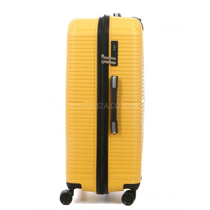 Валіза середня М поліпропілен жовта 65х44х26/62л/3.3кг/Worldline 291, фото 4