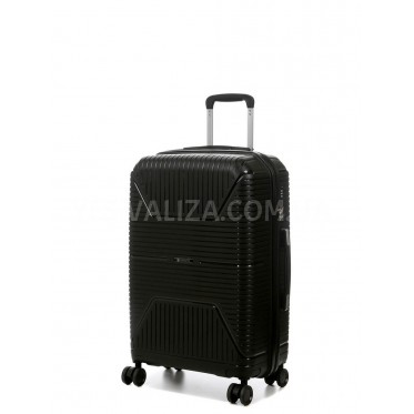 Чемодан средний М полипропилен чёрный 65х44х26/62л/3.3кг/ Worldline291