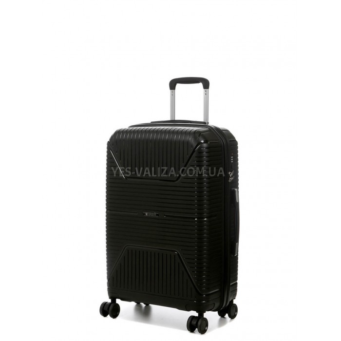 Чемодан средний М полипропилен чёрный 65х44х26/62л/3.3кг/ Worldline291, фото 1