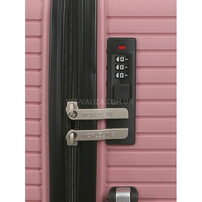 Валіза середня М поліпропілен пудра 65х44х26см/62л/3.3кг/Worldline 291, фото 8
